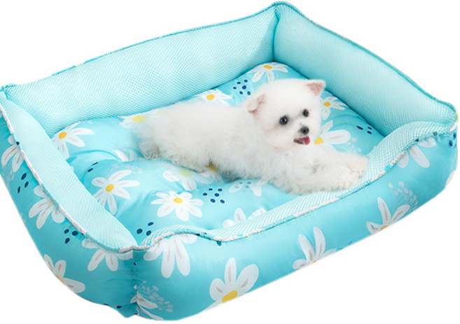 강아지 쿨매트 꽃 방석 애견 고양이 반려동물, S, 1개