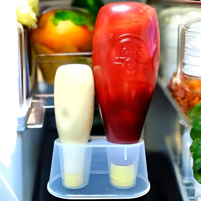 나카야 케첩 마요네즈 보관 스탠드, 화이트(반투명), 2개