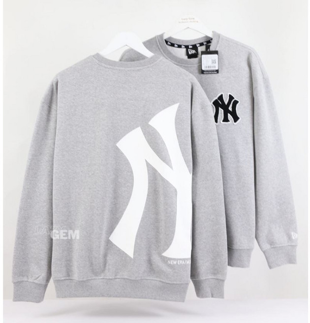 뉴에라 MLB 남녀공용 맨투맨 스웨터 뉴욕 양키즈 그레이