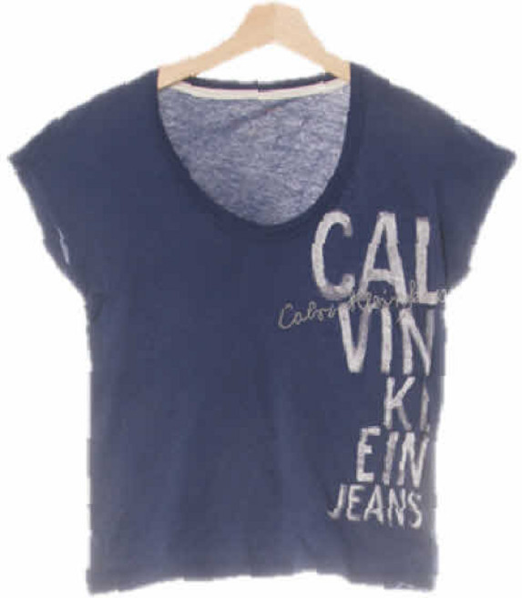 1922 캘빈클라인진 네이비 면 캡슬리브비즈라벨링반팔티 [XS]