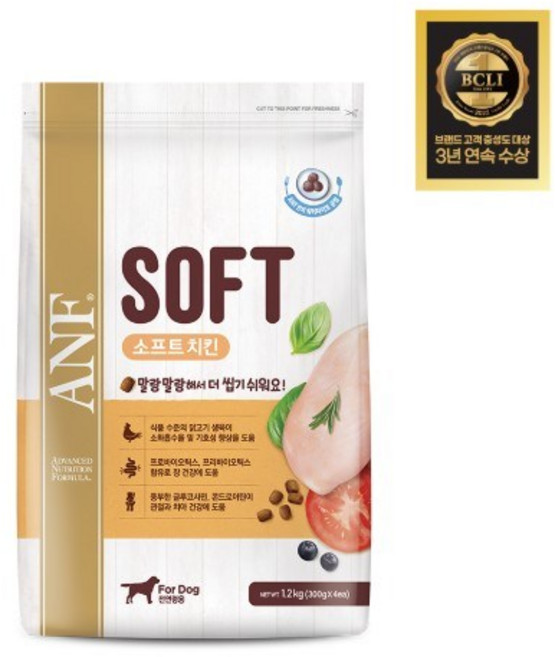 ANF 전연령용 독 소프트사료, 닭, 1.2kg, 2개