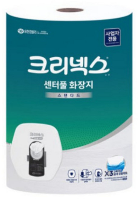 크리넥스 센터풀 티슈 1000매 12롤, 230m, 3개입, 1개