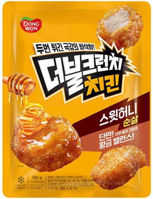 더블크런치 스윗허니 순살치킨 380gx3봉, 1개