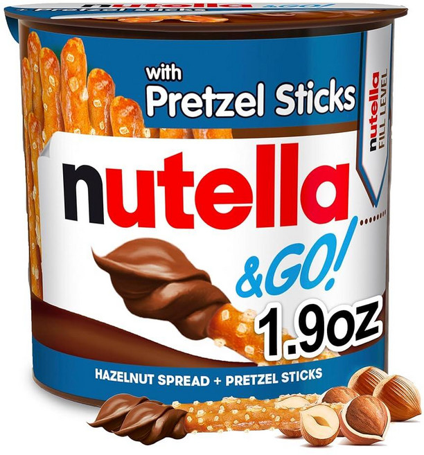 Nutella & GO! 크리미 초콜릿 헤이즐넛 스프레드 프레첼 스틱 51g(1.8온스) 스낵 팩, 1, 54g