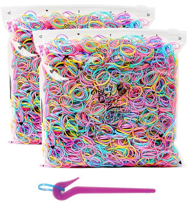 이쁨달다 트윈봉봉 대용량 칼라밴드 고무줄 100g x 2p + 이지컷 세트