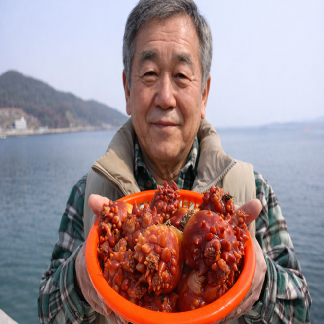 통영 새벽조업 활 멍게 3kg, 1개, 3키로