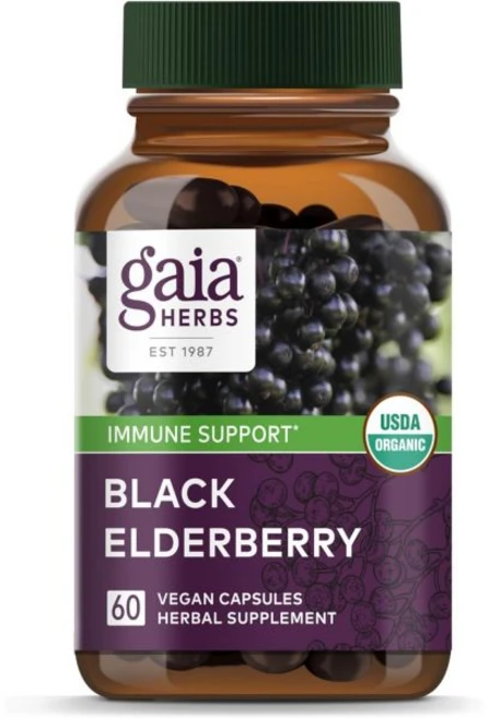 Gaia Herbs Black Elderberry - Daily Support Supplement to Help Maintain Well-Being - with Black El, 60 Count (Pack of 1), 60정, 1개 - 쿠팡