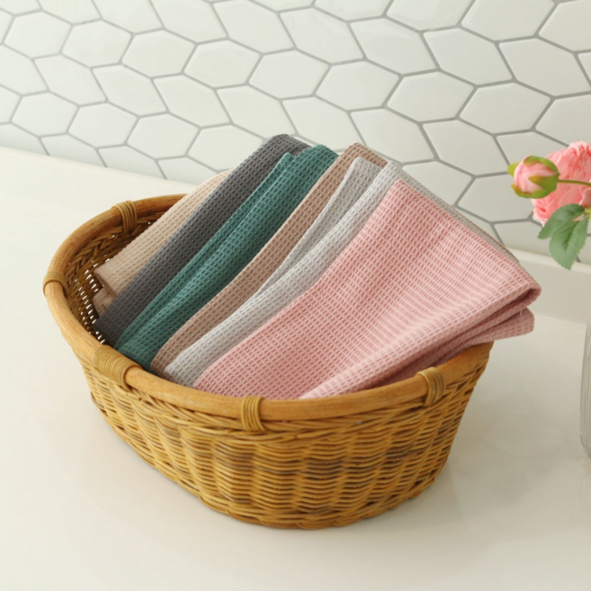 마샹 와플 키친크로스 걸이 주방 행주 그릇 전자레인지 다용도 순면 코튼 덮개 6color, 라이트그레이