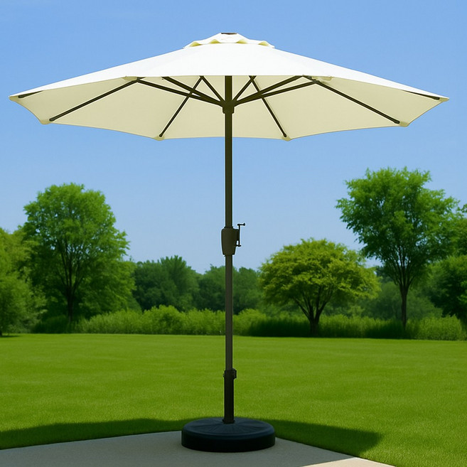 자피스 생활방수 고급 반자동 파라솔, 아이보리2.7m