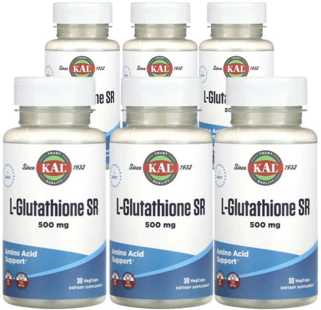 멀티구성 해외직구 KAL L Glutathione 환원형 글루타치온 SR 500mg 베지 30정, 6개 - 쿠팡