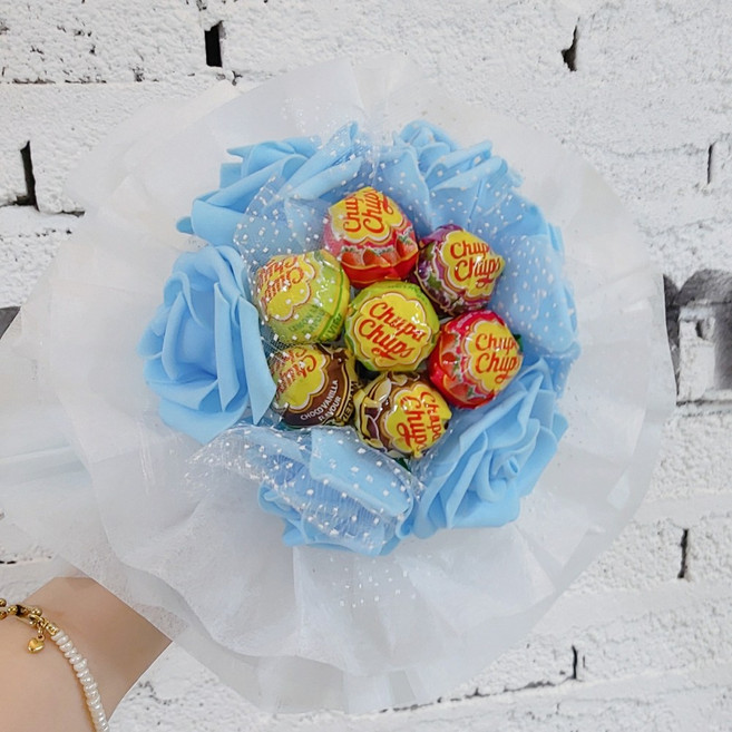 스마일컴퍼니 슈퍼스타 츄파부케 사탕부케 사탕꽃다발, 스타츄파 블루