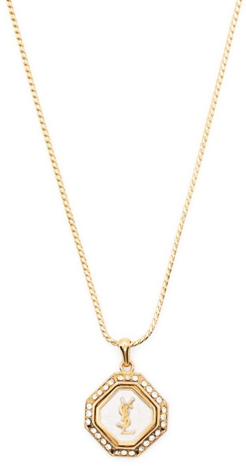 생 로랑 중고 1990's 로고 펜던트 체인 네크리스