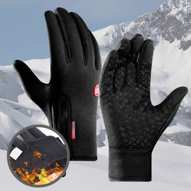 클라임브 마운트 겨울 기모장갑, 블랙, 1개