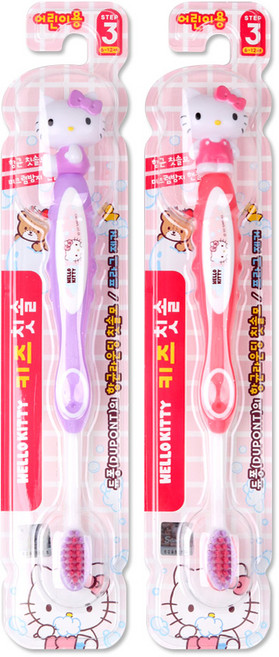 아텍스 헬로키티 피규어 어린이칫솔 어린이용 Step3, 랜덤발송, 1개입, 15개