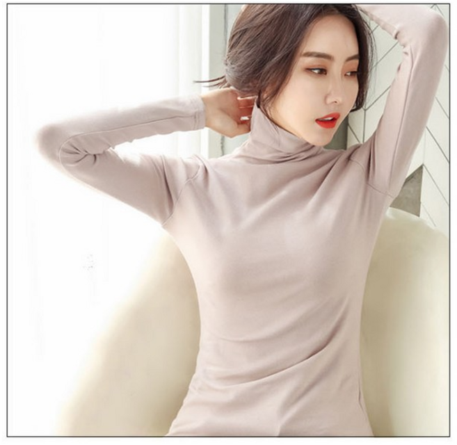 [대륜] 터틀넥 폴라 니트 티 목 카라 여성 기모