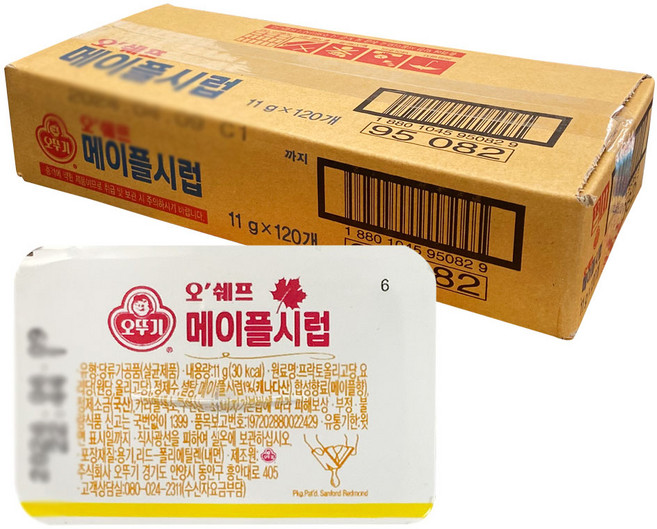 오뚜기 오쉐프 메이플 시럽 디펜스팩, 1.32kg, 1박스