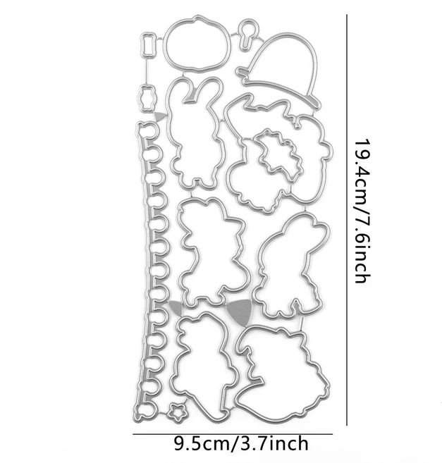 귀여운 야생 동물 클리어 스탬프 및 커팅 다이 할로윈 실리콘 카드 만들기 엠보싱 스텐실 템플릿 DIY 용, 03 A H7417