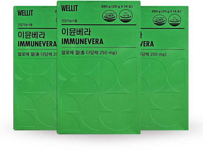 웰릿 이뮨베라 알로에 겔, 280g, 3박스