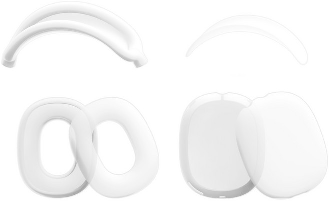 투에이비 에어팟 맥스 호환 4in1 커버 케이스 SET, 투명 SET