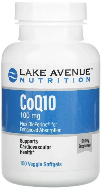레이크애비뉴 뉴트리션 코큐텐 및 바이오페린 100mg 베지 소프트젤 150정 CoQ10 코큐10 소르비톨 카라기닌 해바라기 오일 포함 코엔자임Q10 CoQ10 - 쿠팡