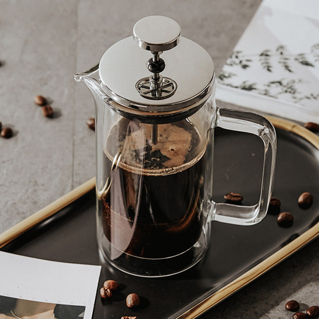 순수커피 이중 내열 유리 프렌치프레스 티메이커, 본상품선택, 1개