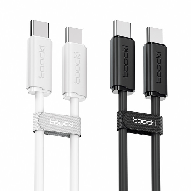 Toocki 삼성 호환 C to C 타입 60W PD 고속충전 초고속 충전케이블 1 m USB C타입 데이터 통신 갤럭시 스마트폰 태블릿 탭 북 노트북 차량용 충전케이블 호환, 2개, 혼합색상, 1m
