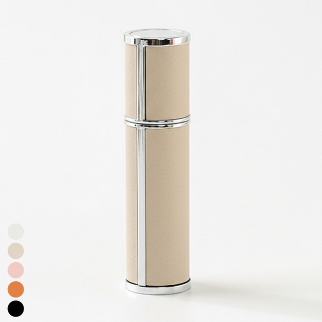 앙플러스 프리미엄 가죽 향수병 미니 향수 공병, 1개, 베이지