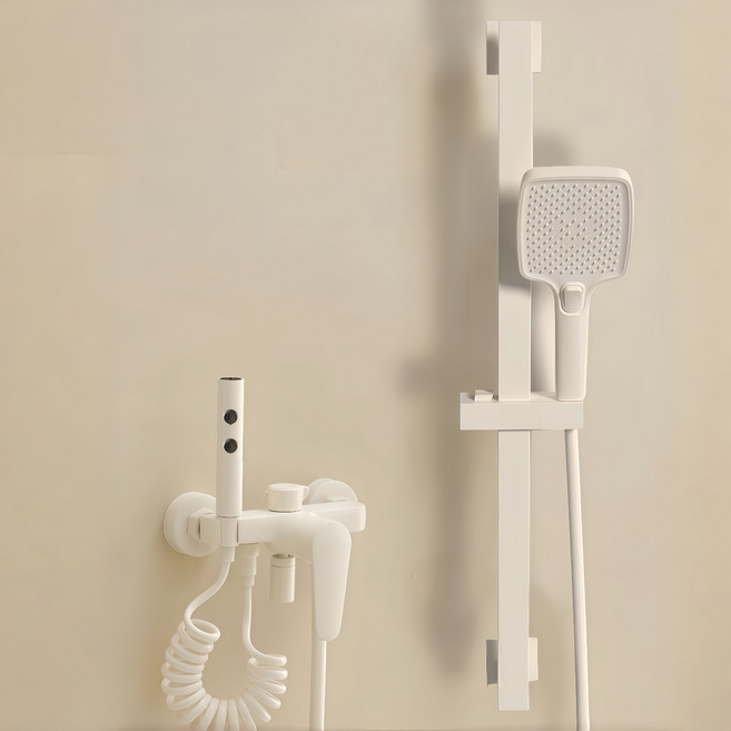 YAPOGI 크림화이트 모던 욕실 고급 디자인 샤워기 수전, 1세트