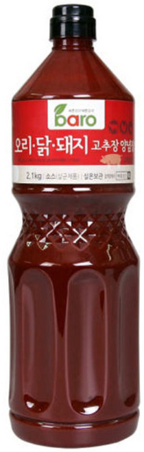 바로소스 오리닭돼지 고추장양념장 2.1kg 주물럭 볶음 업소용, 1개