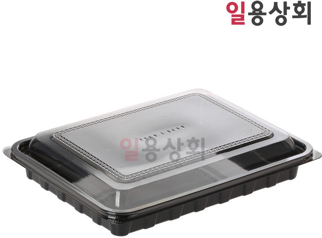 [일용상회]일회용 반찬 샐러드용기 DS-233 400세트 검정, 400개, 1세트