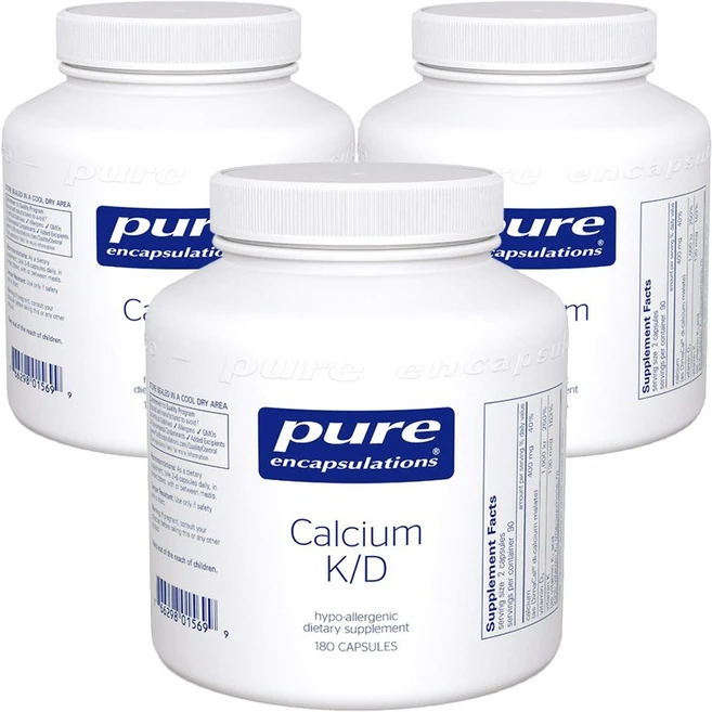 퓨어인캡슐레이션 칼슘 K/D 캡슐, 180정, 3개 - 쿠팡