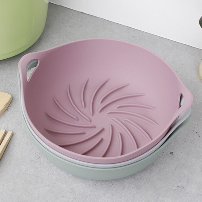 실리콘 에어프라이어 용기 원형 전자레인지 실리콘볼 panocha*0508097901EA, 그레이
