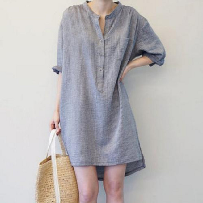 뉴욕멋쟁이 클로아 롱 블라우스 원피스