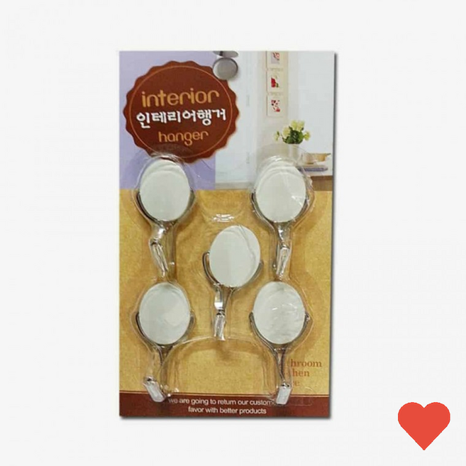 180도 타원행거 5p 열에 녹이는 핫멜트 행거 소품걸이 후크, 1개