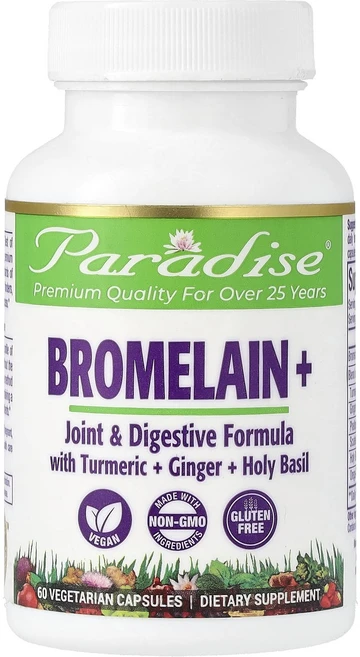 Paradise Herbs 브로멜라인+ 베지 캡슐 60정, ParadiseHerbs브로멜라인베지캡슐60정, 1개 - 쿠팡