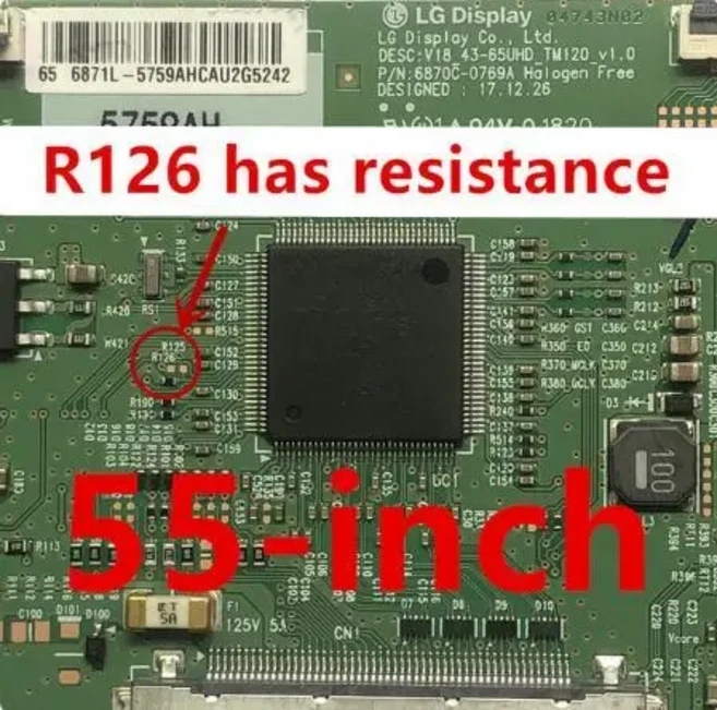 6870C-0805A V19_UHD_TM120_V0.3 T CON 보드 Tcon 플레이트 기존 장비, 01 빠른  Mainland, 02 55 INCH TV