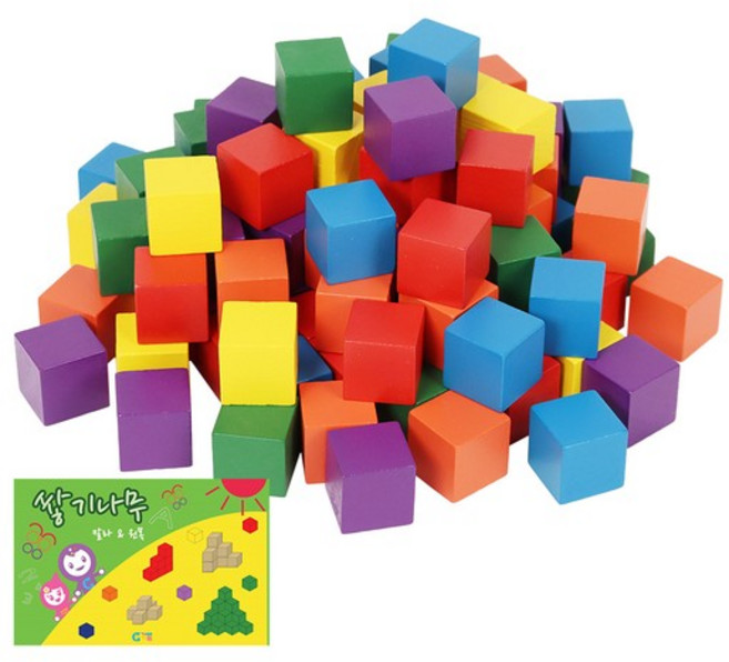 ()KS0130 큰솔2.5cm칼라쌓기나무 100p+미니북 실속형, 1개