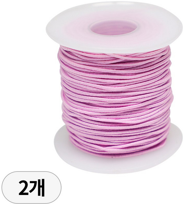 디어플레이스 탄성 고무줄 팔찌 염주 만들기, 2개, 06 페일핑크 45m_1.2mm