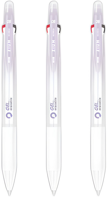 자바펜 지움3겔 지워지는 볼펜 0.5mm, 퍼플, 3개
