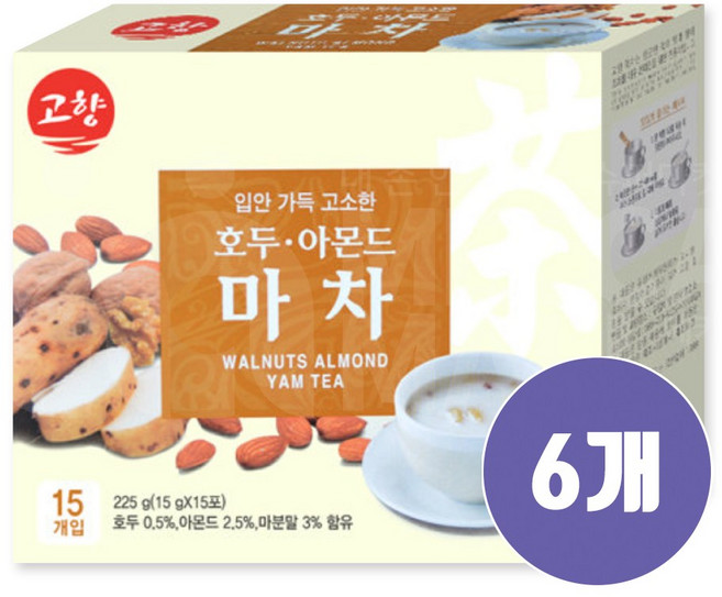 (메카몰) 고향 호두 아몬드 마차 15T, 15g, 15개입, 6개