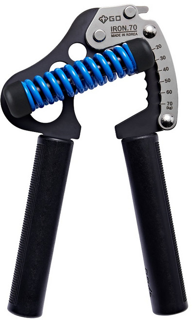GD IRON GRIP 70 악력기 (20-70kg 강도조절) 경찰 소방시험 악력운동, 플라스틱 손잡이, 1개