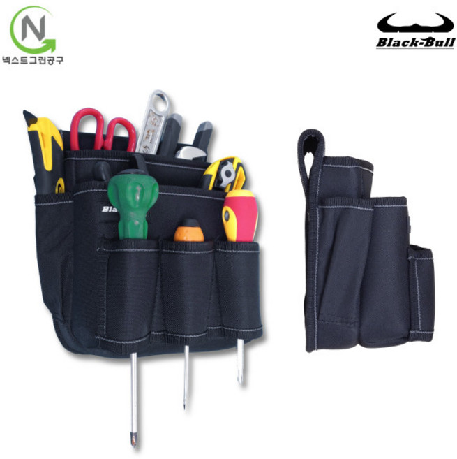 넥스트그린공구 공구집 공구주머니 공구파우치 전기용공구집 전기공구집 전기작업가방 못주머니 bb80 블랙불, 1개