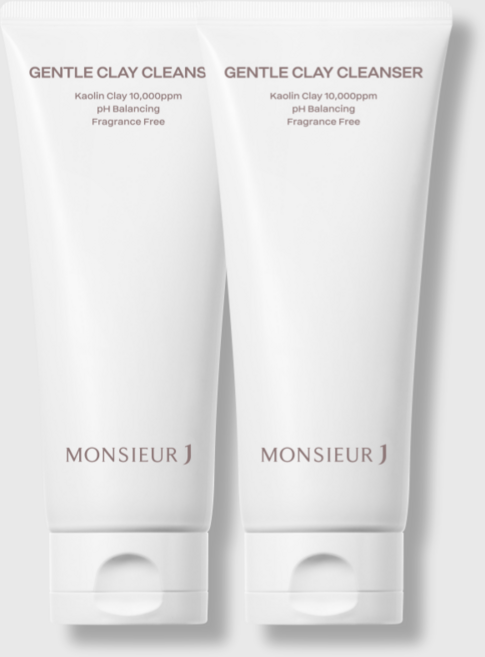 [무슈제이 본사] 무슈제이 피지 흡착 젠틀 클레이 팩 약산성 폼 클렌징 150ml x2, 2개