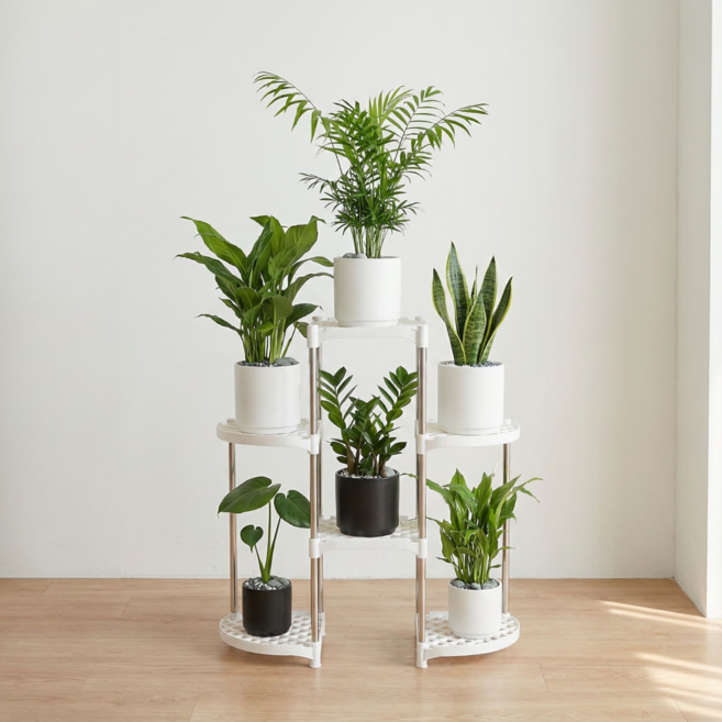 DAMDA 화분정리대 6단 화분 선반 진열대 정리대, 스텐 화분정리대