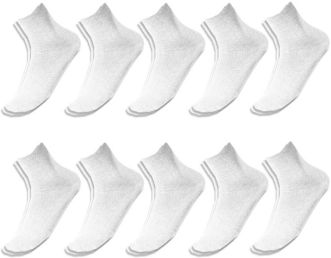 타키타키 얇은 여름용 남자 여자 무지 발목 중목양말 10켤레