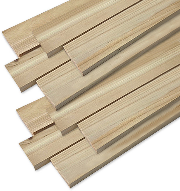 아이베란다 삼나무 집성목 폭 좁은 각재 패널 몰딩 두께 12mm, 10개, 12x40x800mm