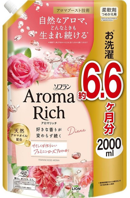소프란 아로마 리치 다이애나 리필 메가점보, 2L, 1개