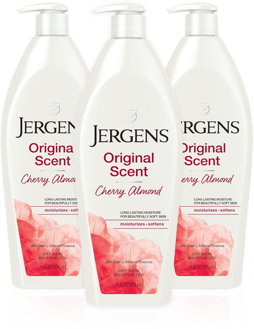 Jergens Original Scent Body Lotion Cherry Almond 저겐스 오리지날 센트 바디로션 체리 아몬드, 3개, 621ml