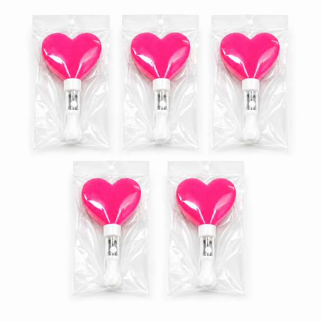 LED 하트 응원봉 야광봉, 5개, 핑크