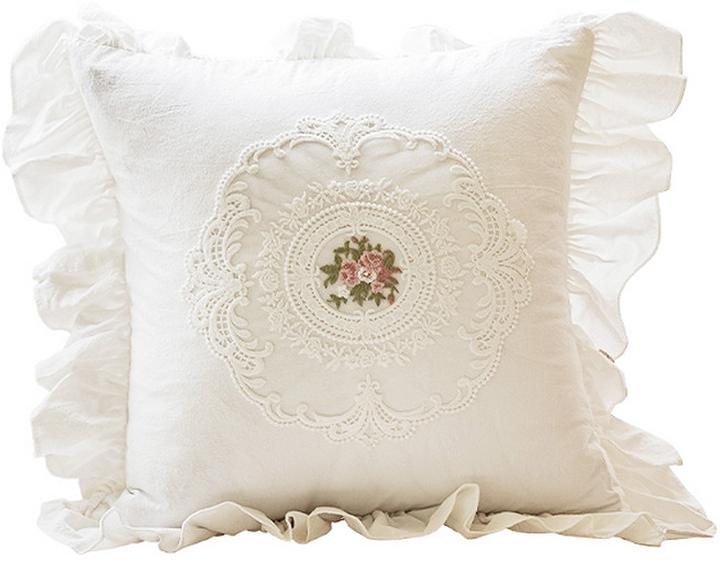 오라이프샵 플라워 레이스 프렌치 쇼파 쿠션커버 45X45cm 30X50cm